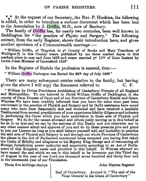 Griffin,William_extractfromTransactionsofArcheologicalSocietyofOxford.1July1856,